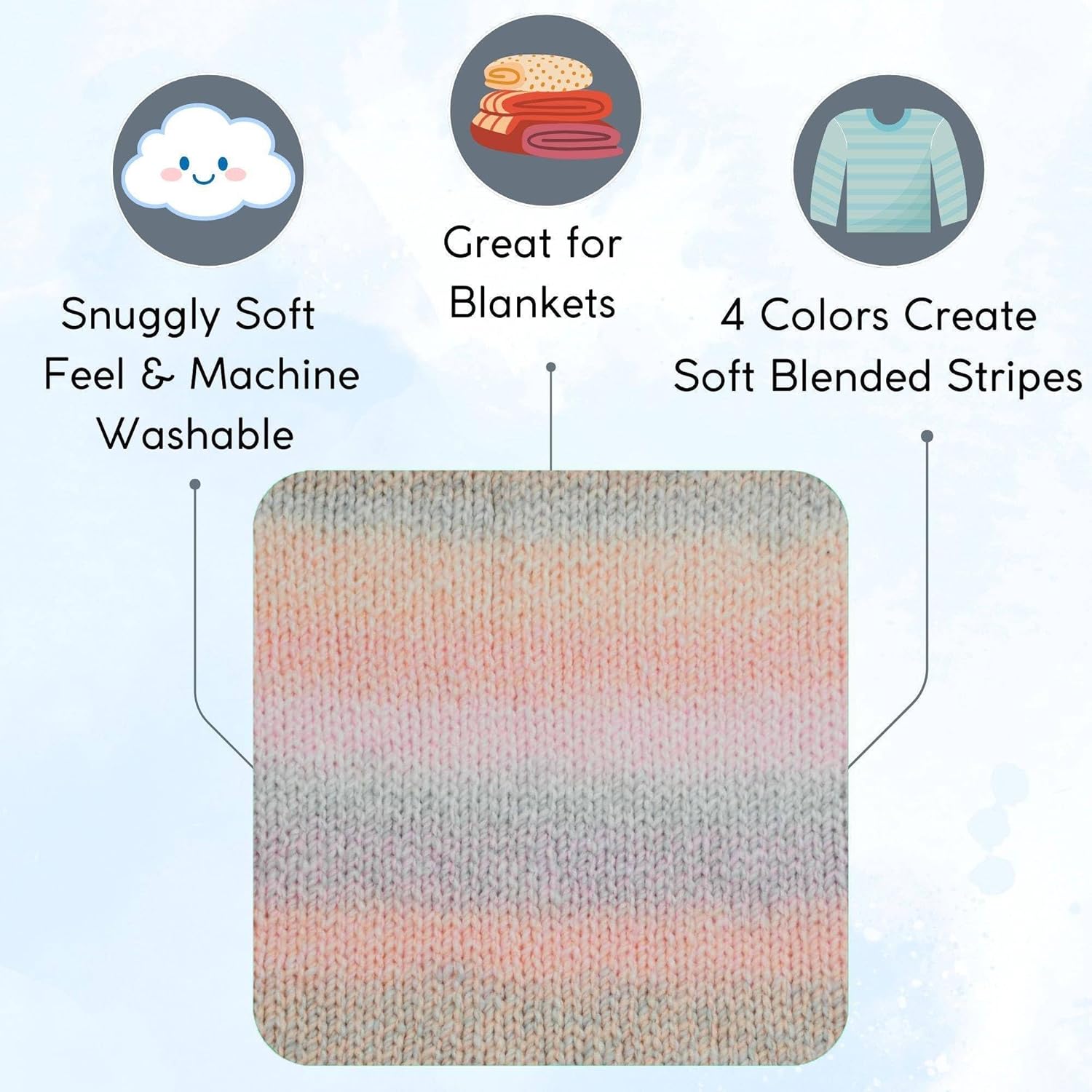 Premier Yarns Puzzle Cat's Cradle 1050-17 (3-Skeins - Same Dye Lot) Chunky Bulky #5 100% Acrylic Yarn for Crocheting and Knitting with Project Bag