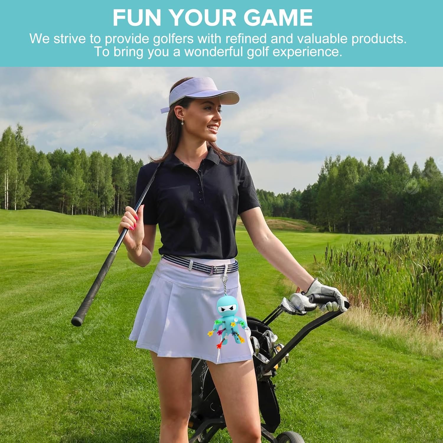 Golf Tee Holder, Ninja Portable Funny Golf Tees Holder Keychain Golf Gift Golf Accessories for Men & Women