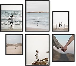 HAUS AND HUES Black Frames for Gallery Wall - Set of 6 Picture Collage F...