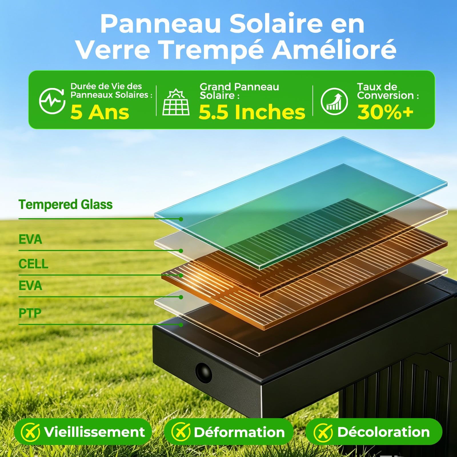 Lot de 4 Lampes Solaires Extérieur avec Détecteur de Mouvement