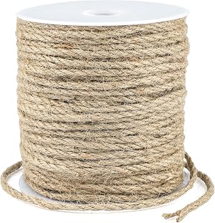Cuerda de Yute Gruesa para jardín, 45 m, 4 mm, Color marrón, Cuerda de cáñamo para Manualidades, Embalaje, decoración, jardinería