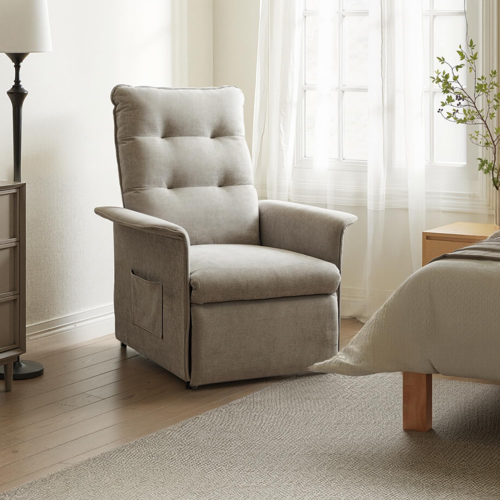 FLEXISPOT Fauteuil Relax Électrique Inclinable 105°-155°,Fauteuil TV Ergonomique avec Repose-Pieds Intégré,Mousse Haute Densité, Charge 150 kg,Gain de Place pour Salon,Chambre et Home Cinéma
