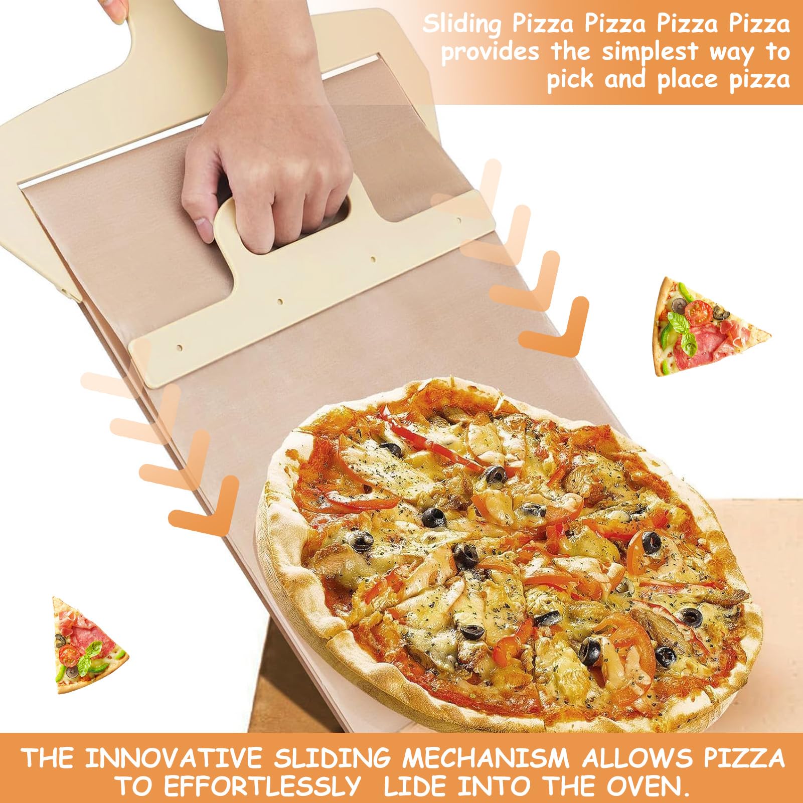Pala Per Pizza Scorrevole In Legno - 30x52.5cm, Antiaderente, Con Meccanismo A Scorrimento - Foto 2