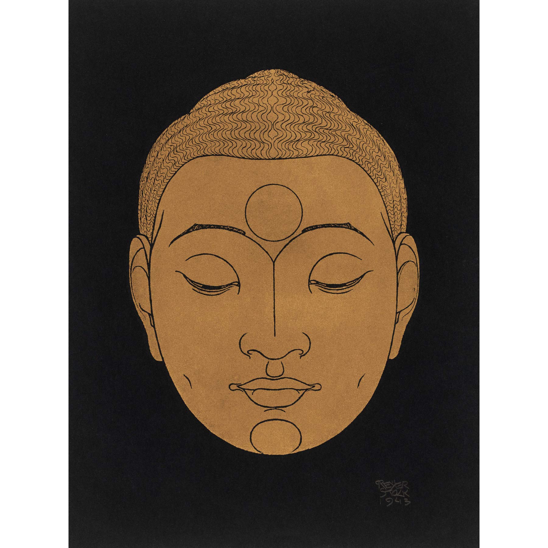 Wee Blue Coo Reijer Stolk Head Of Buddha Premium Wall Art Canvas Print 18X24 Inch