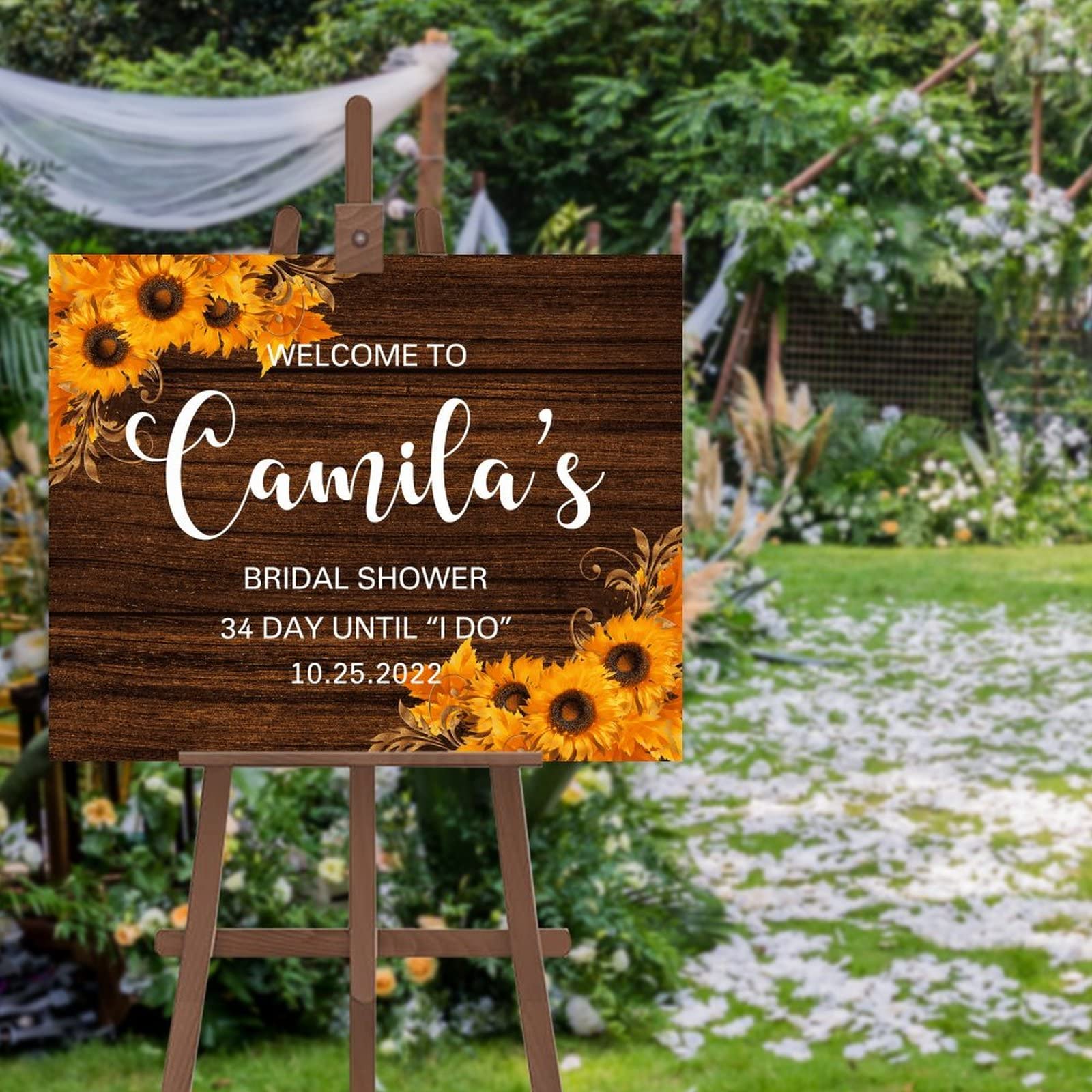 Panneau de bienvenue en bois personnalisé 40x50 cm mariage et fête