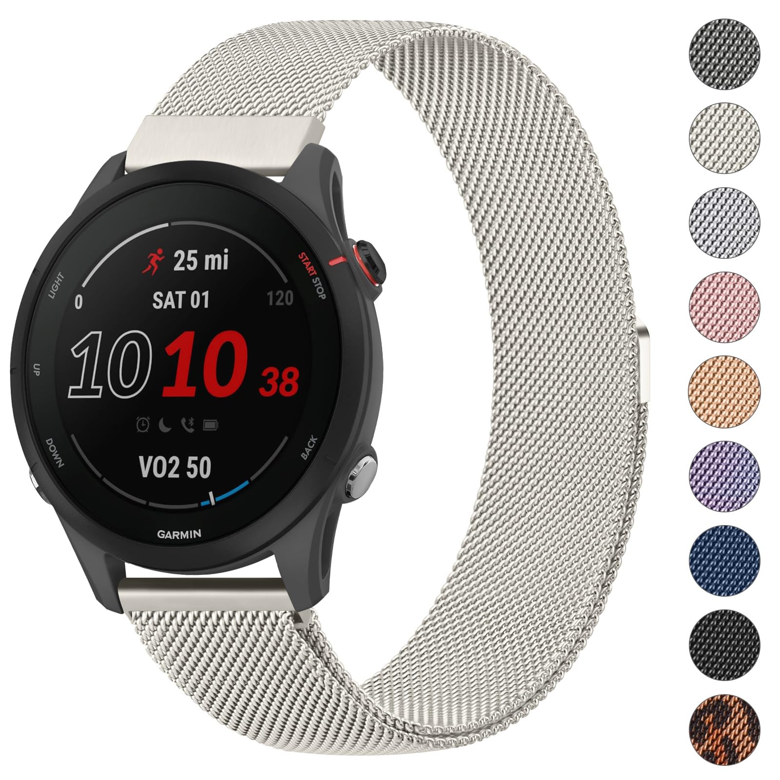 Metal Strap for Garmin Forerunner 255 Watch Strap/265 Strap, Vivoactive 4, Venu 2/Venu 3