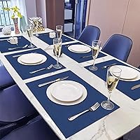 Vista 36 de Faux Leather Placemats and Coasters Set of 2, Round Leather for Dinner Table Mats Heat Resistant Non-Slip Washable Insulation Coffee Mats Kitchen