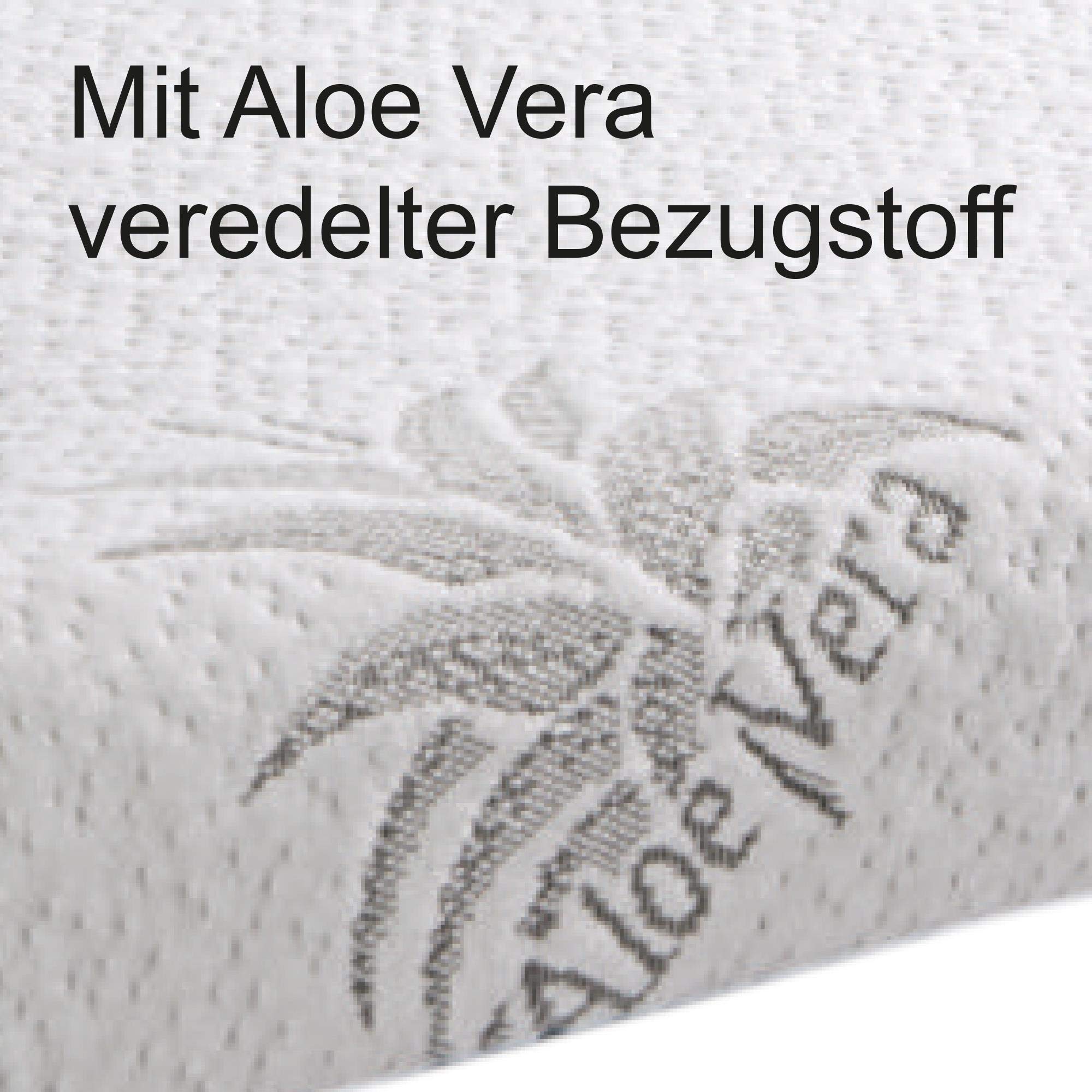 Poduszka podpierająca kark (60 cm x 30 cm x 10/7 cm), poduszka pod kark z efektem pamięci (Memory Foam), zdejmowana poszewka, uszlachetniona aloesem