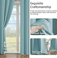 Vista 140 de Simplebrand Juego de 2 paneles de cenefa aguamarina para ventana de cocina de 14 pulgadas de largo, cortinas de oscurecimiento de habitación