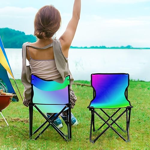 Miniatura 2 de Sillas de camping plegables al aire libre del arco iris para adultos silla de camping portátil silla de césped ligera