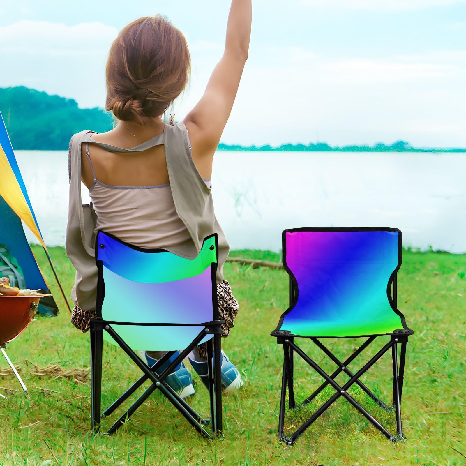Amazon.com: Outdoor Folding Rainbow Camping Chairs for Adults
