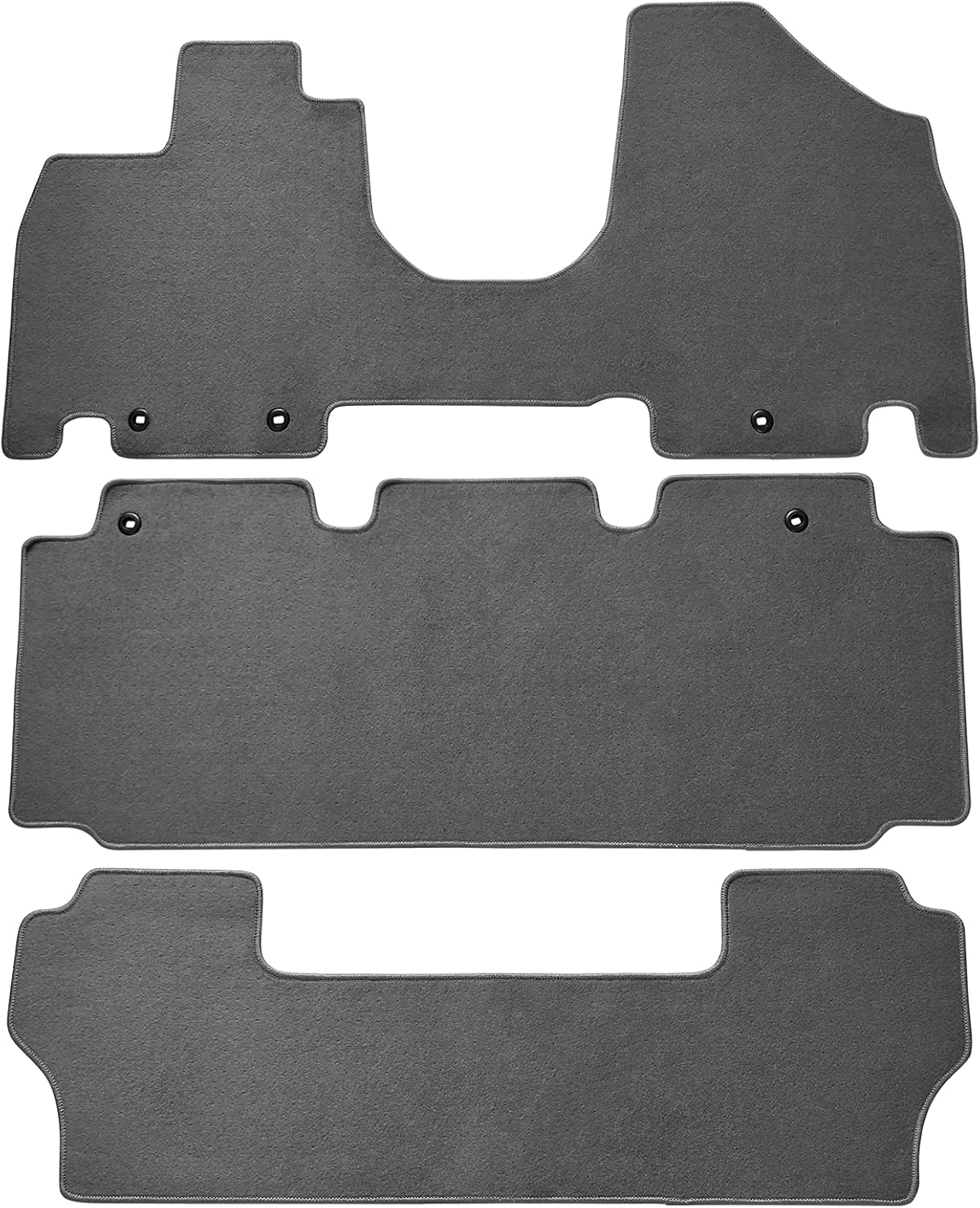 FREEMOTOR802® Nylon Car Floor Mats Carpets Liner, Fits 2011-2017 Honda Odyssey, Factory Fitment Auto Interior Accessories Replacement Non-Slip, Black 3PCS