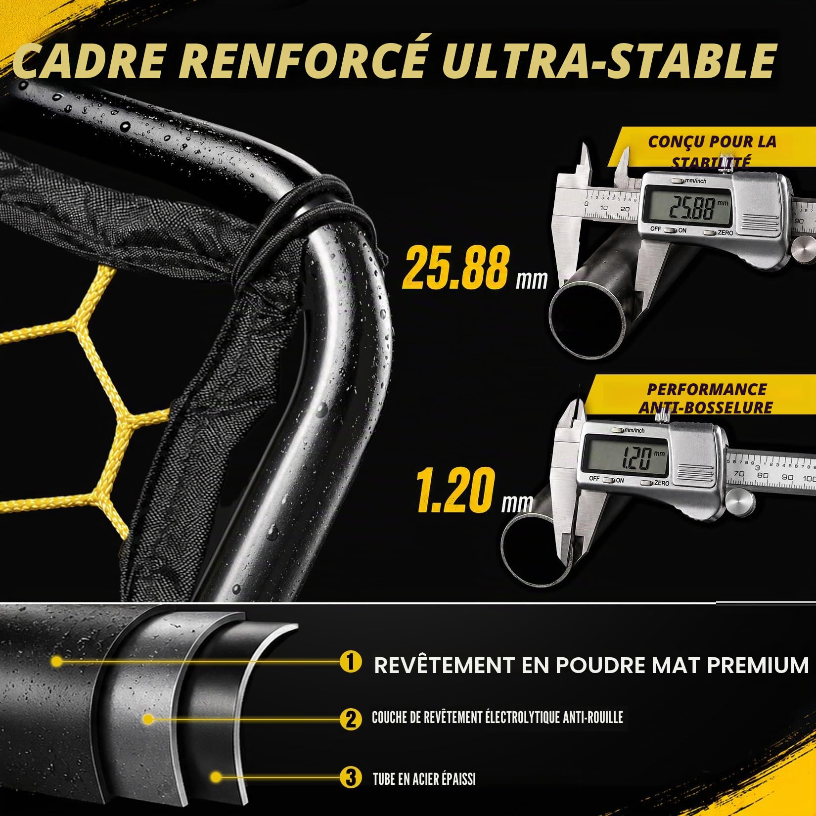 Happy Jump Filet de Rebond Football 1x1m – Angles Réglables, Structure en Nid d’Abeille, Améliore la Technique et Les Réflexes, Idéal Débutants & Confirmés