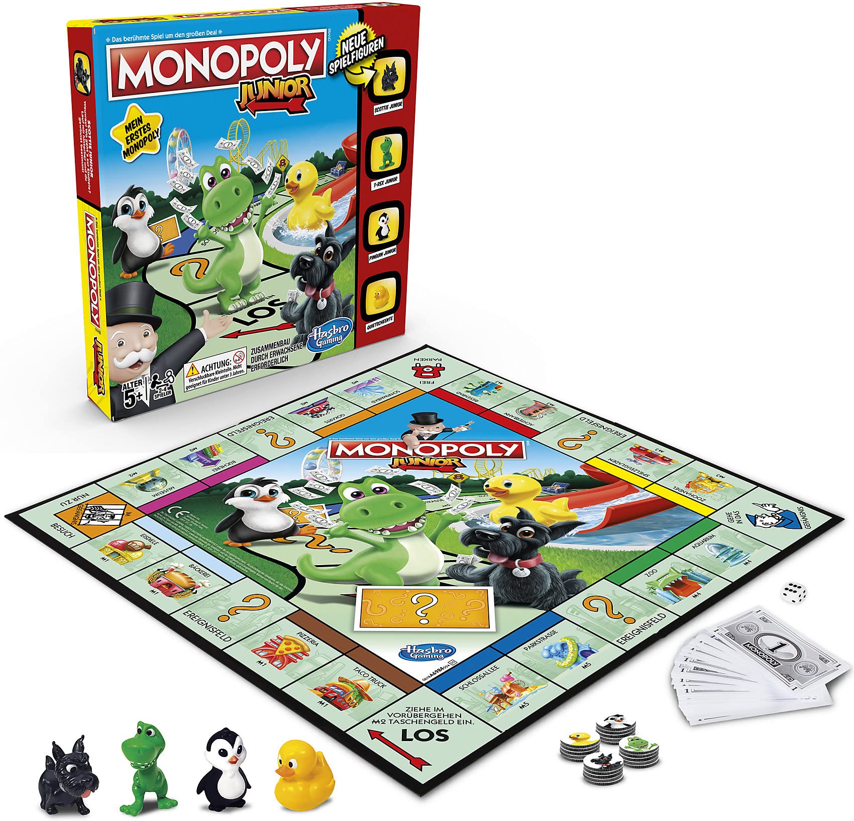 Monopoly Junior, für Kinder ab 5 Jahren, mit fröhlichen Charakteren, einfach verständlch und dennoch spannend, für Kinder und Erwachsene