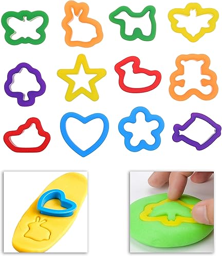 Miniatura 5 de Juego de herramientas de masa de juego de 60 piezas, juego de juego de dinosaurio de masa de juego, incluye juego de masa de dinosaurio, rodillo,