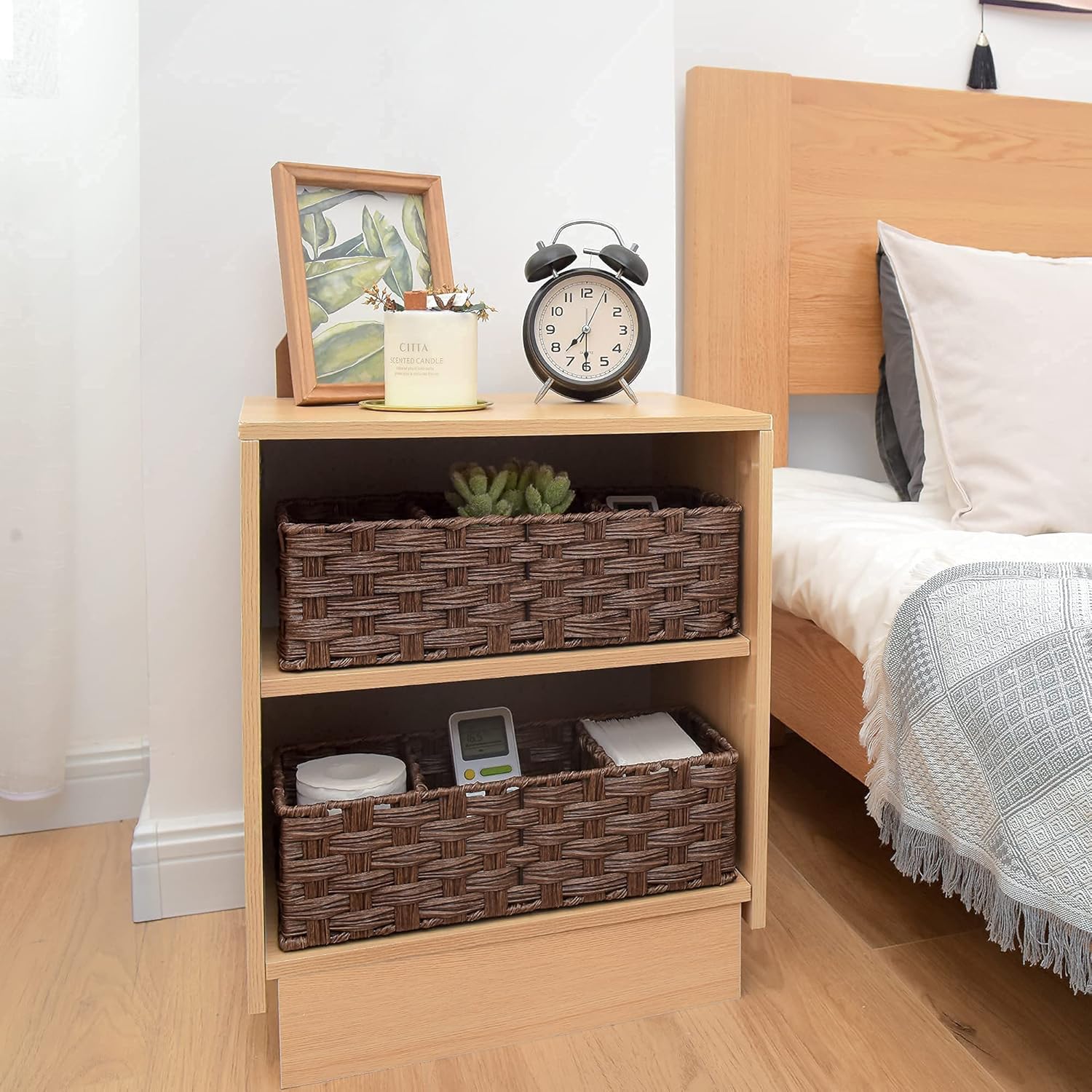 GRANNY SAYS Bundle of 2-Pack Wicker Baskets & 2-Pack Wicker Shelf Baskets
