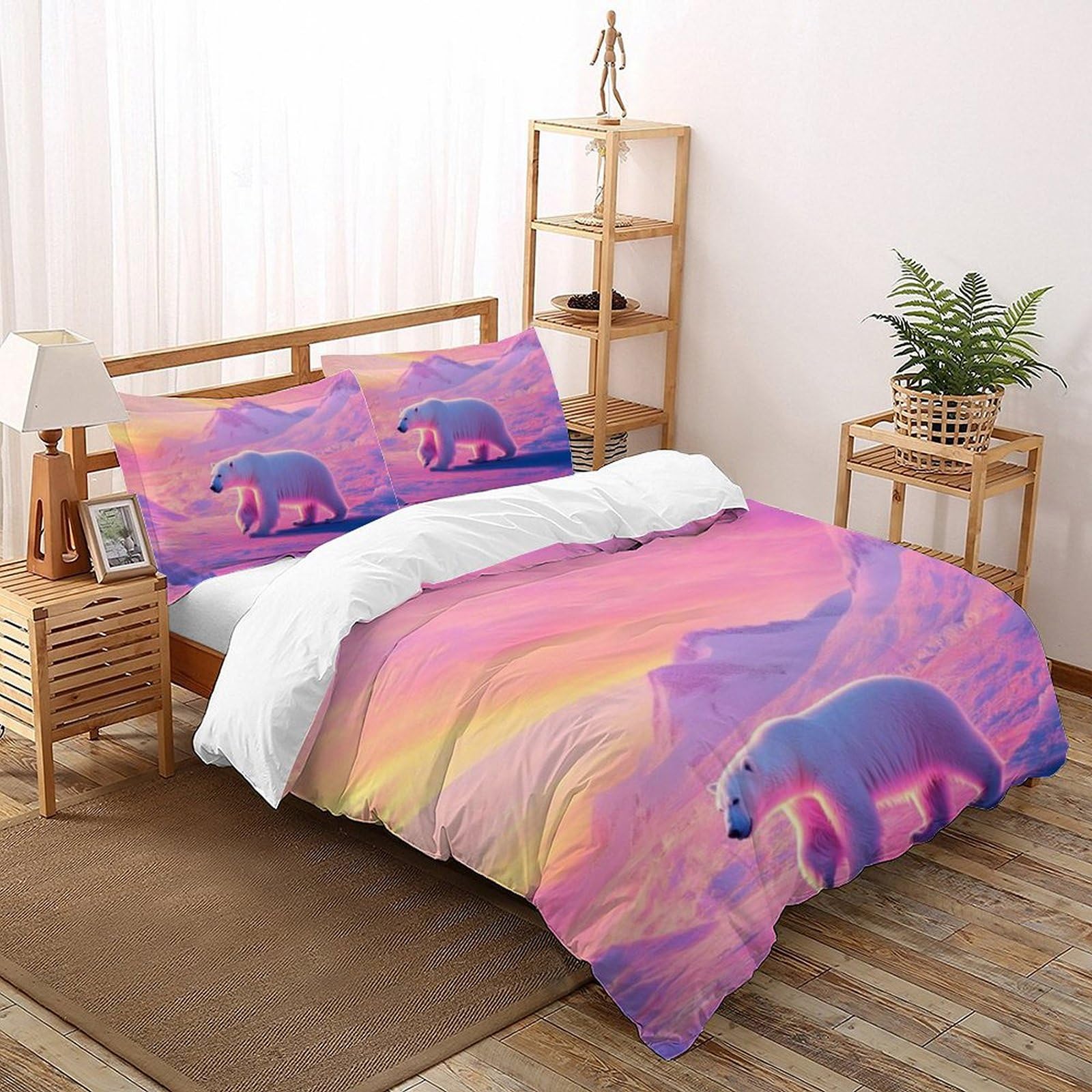 Housse de couette super king rose pour décoration chambre de fille