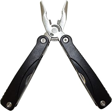 Portable Multi-tool with 15 Components and Nylon Holster - Rugged Stainless Steel Construction by EX ELECTRONIX EXPRESS