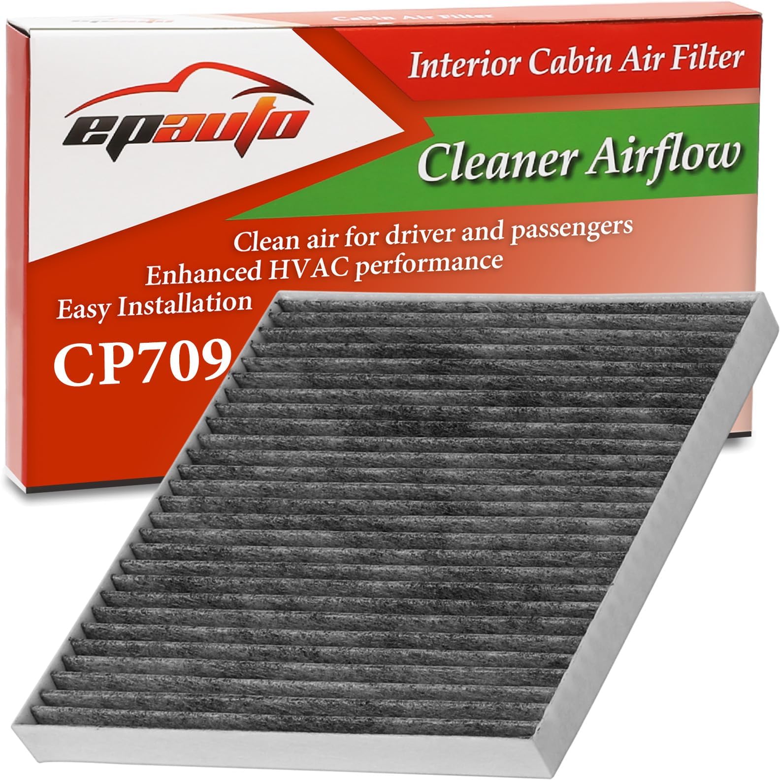 EPAuto CP709 (CF10709) Cabin Air Filter Replacement for Hyundai Accent, Genesis Coupe, Tucson, Veloster, Kia Forte, Forte Koup, Forte5, Rio, Rio5, Rondo, Sportage - Fits Select Models 2005-2017