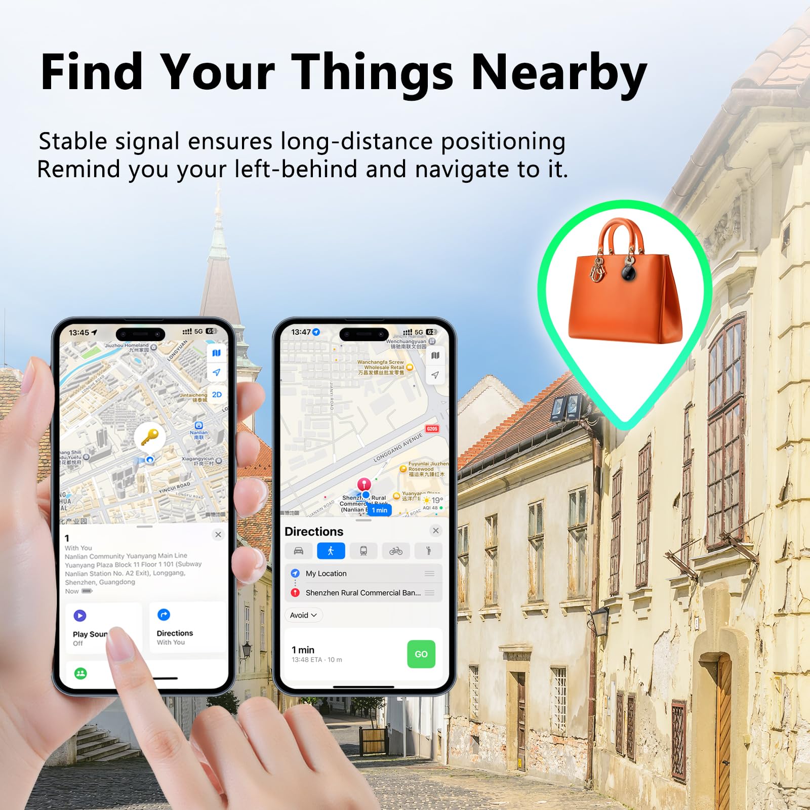 Air Tracker Tag 4 pezzi Nero,Gps Tracker Funziona Bluetooth Trova oggetti Compatibile con Apple Dov'è (solo iOS) Localizzatore Chiavi per Borse, Bagagli, Zaini, Batteria Sostituibile