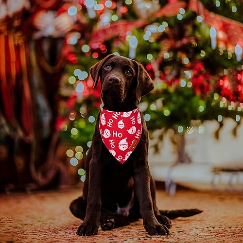Miniatura 2 de ADOGGYGO Bandanas navideñas para perros, paquete de 2 unidades, bufanda de Papá Noel para perro, diseño de árbol de Navidad, tela duradera de alta