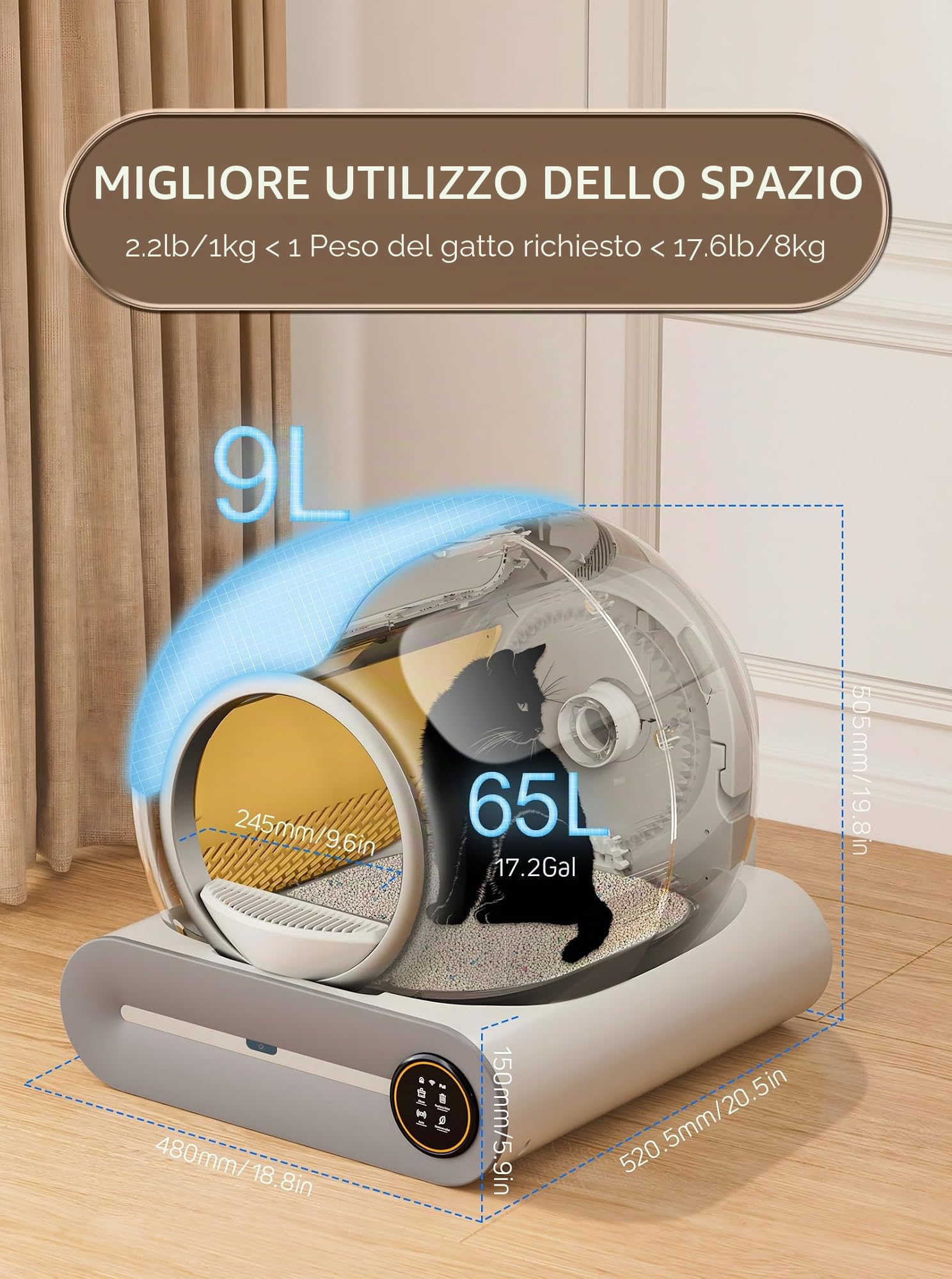 DuckSky Per lettiera autopulente per gatti (bianco)