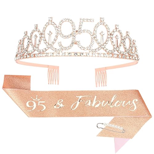 Miniatura 38 de CIEHER Juego de corona de cumpleaños 50 + banda de 50 y fabulosa banda + pin de perlas, tiara, regalos de 50, decoraciones para mujeres amigas
