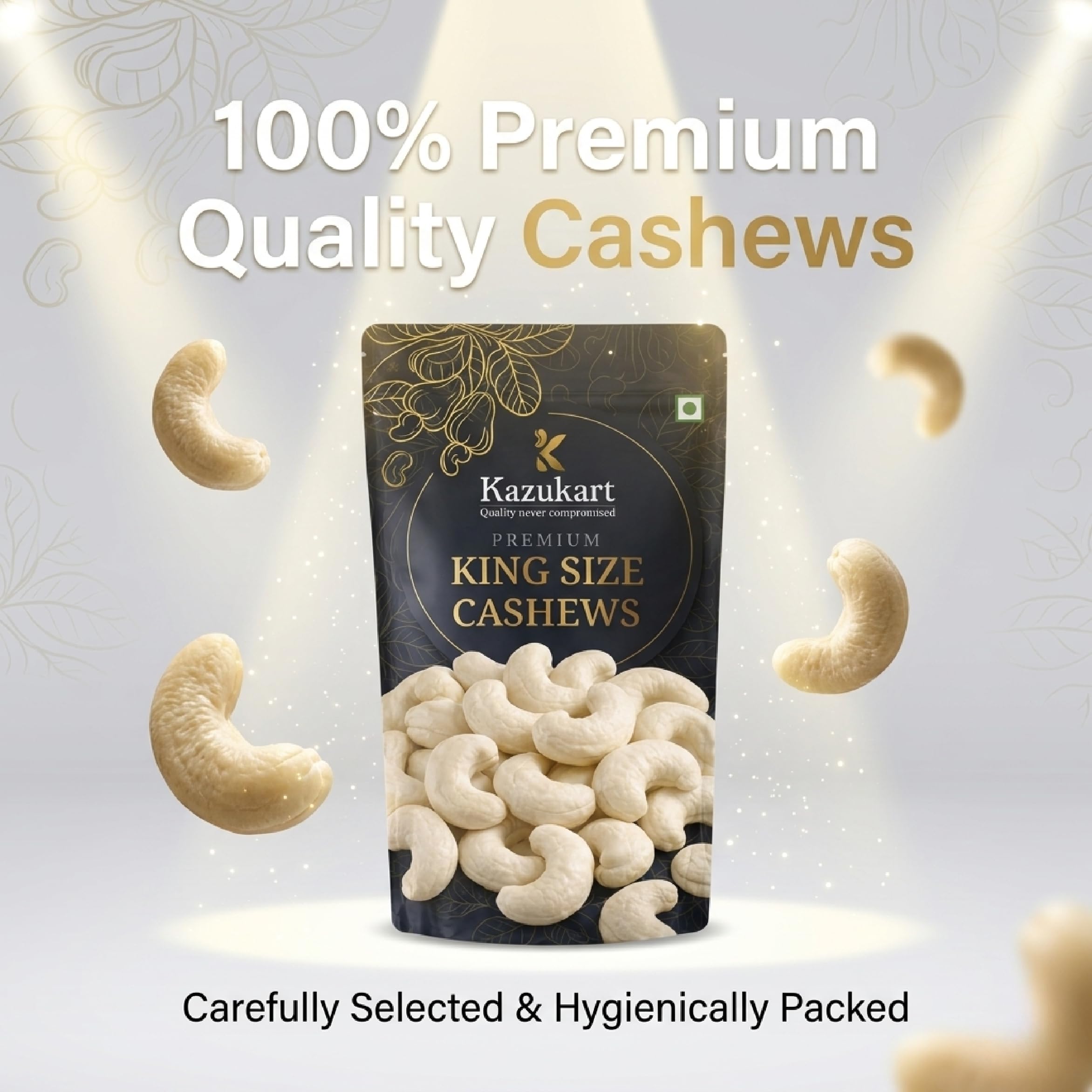 Kazukart Premium King Size Cashews 250g– Whole Crunchy & Creamy