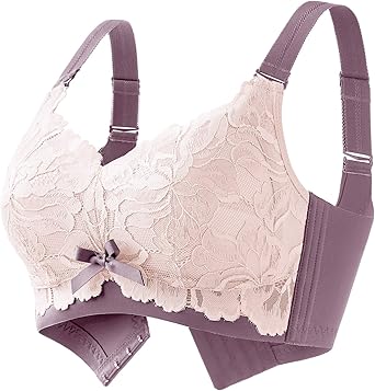 AILIVIN 32-42(B-DDD) Lightly Latex Lined Cup Wirefree Unpadded Full Coverage Plus Size Minimizer Bra