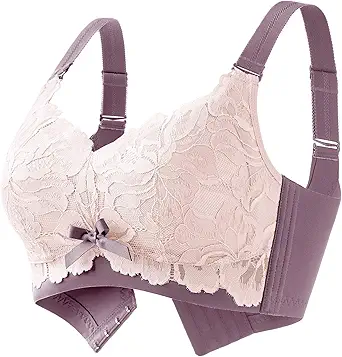 AILIVIN 32-42(B-DDD) Lightly Latex Lined Cup Wirefree Unpadded Full Coverage Plus Size Minimizer Bra