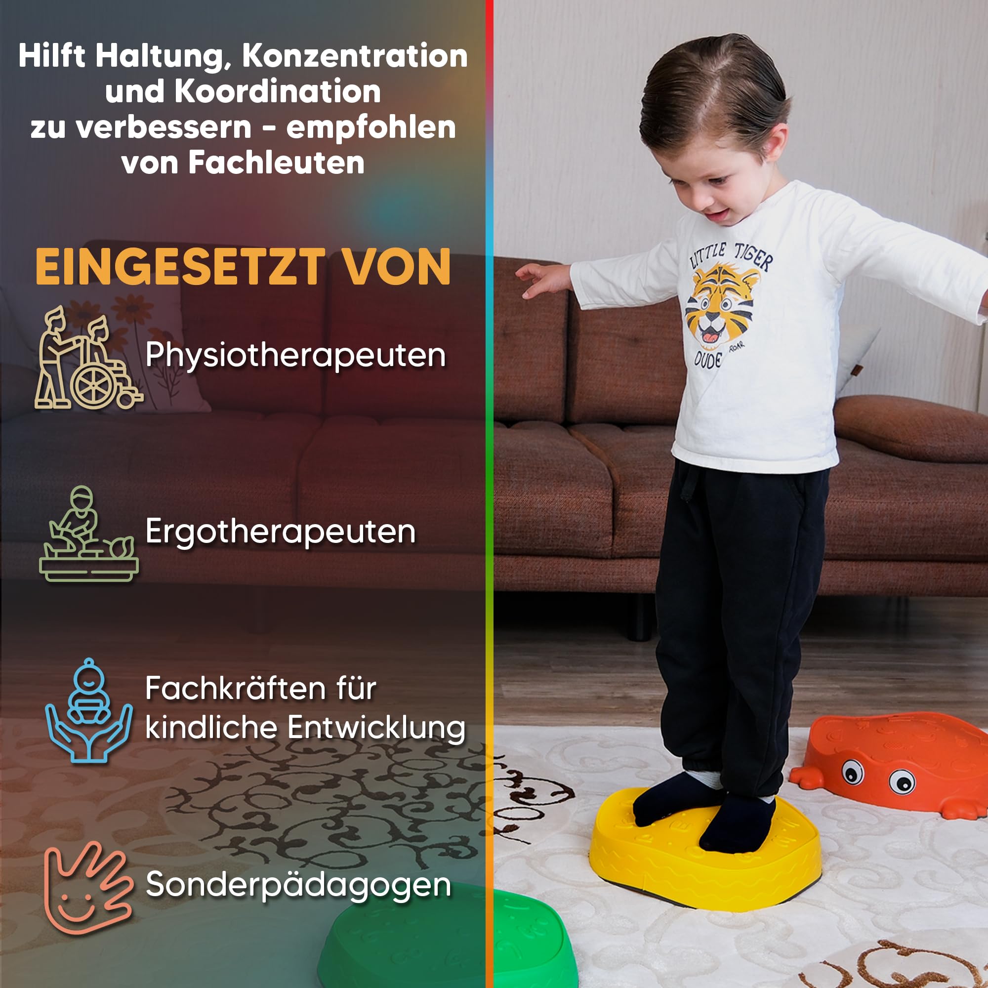 Balanciersteine Spielzeug für Kinder - Rutschfest & stabil - Montessori Stapelsteine fördert Gleichgewicht, Motorik & Kreativität - Geschenkidee & Lernspielzeug - Indoor & Outdoor geeignet