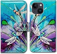 Vista 23 de Funda para iPhone 15 Plus, diseño retro de bandera estadounidense con tapa para teléfono, con ranura para tarjetas, soporte para iPhone 15 Plus