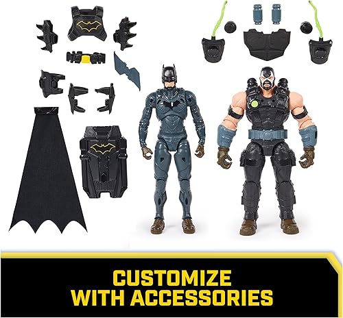 Miniatura 4 de DC Comics, Paquete de batalla de Batman Adventures, juego de figuras de acción de Bane y Batman, 14 accesorios de armadura, juguete de superhéroe de