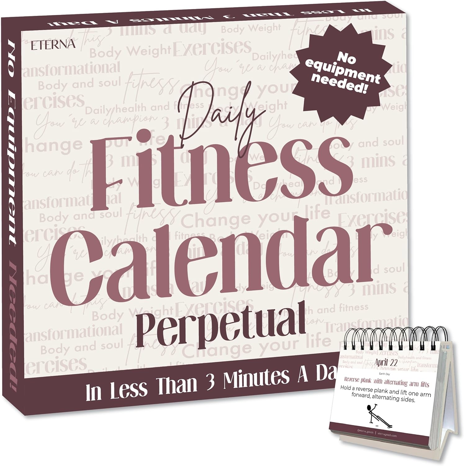 Daily Fitness Calendar | Perpetual Bodyweight Workout Calendar with New Exercises and Movement Routines for Every Day of The Year, Stay Healthy, Build Strength & Get Moving with This Workout Planner