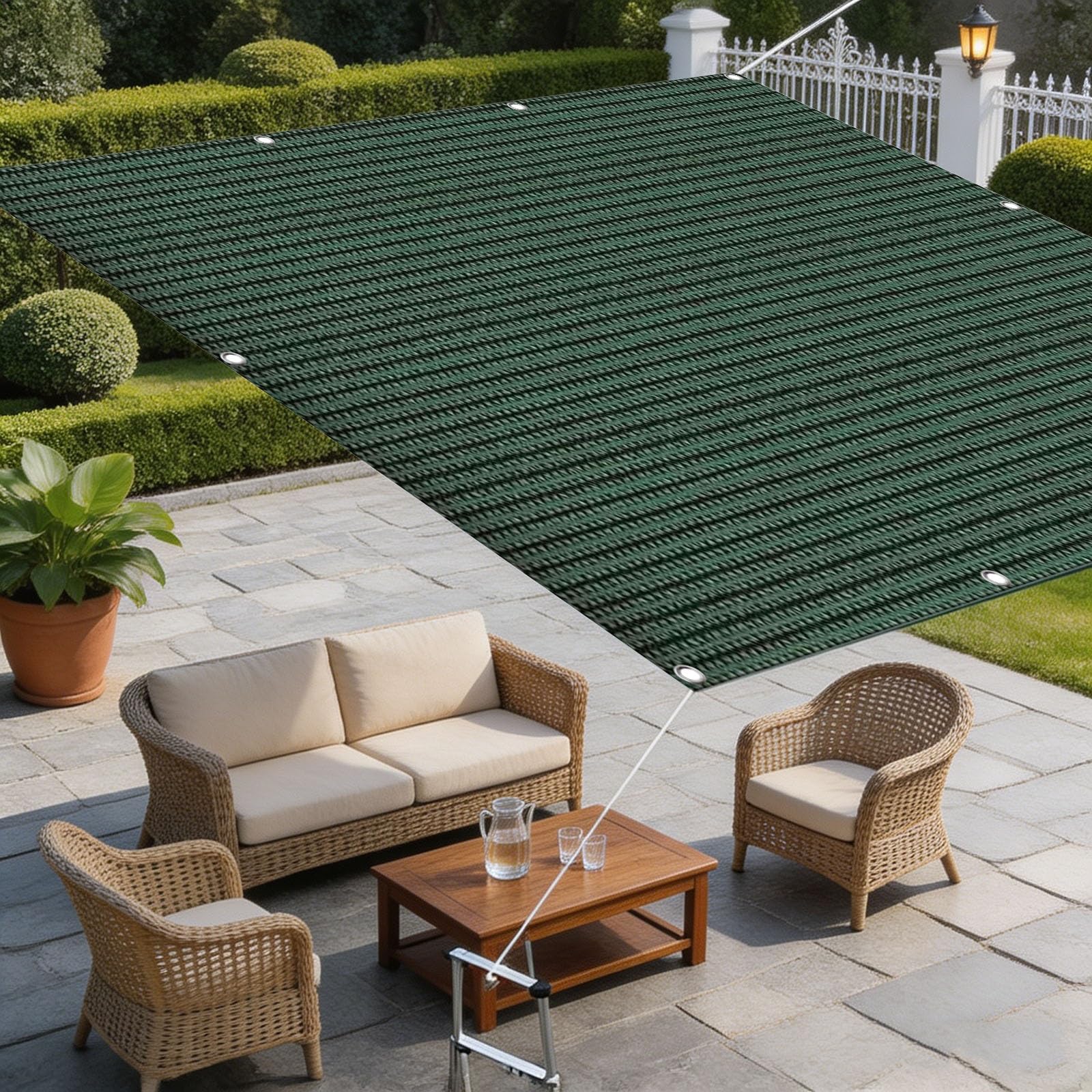 Voile d'ombrage protection solaire contre la chaleur 2.2x3m HDPE