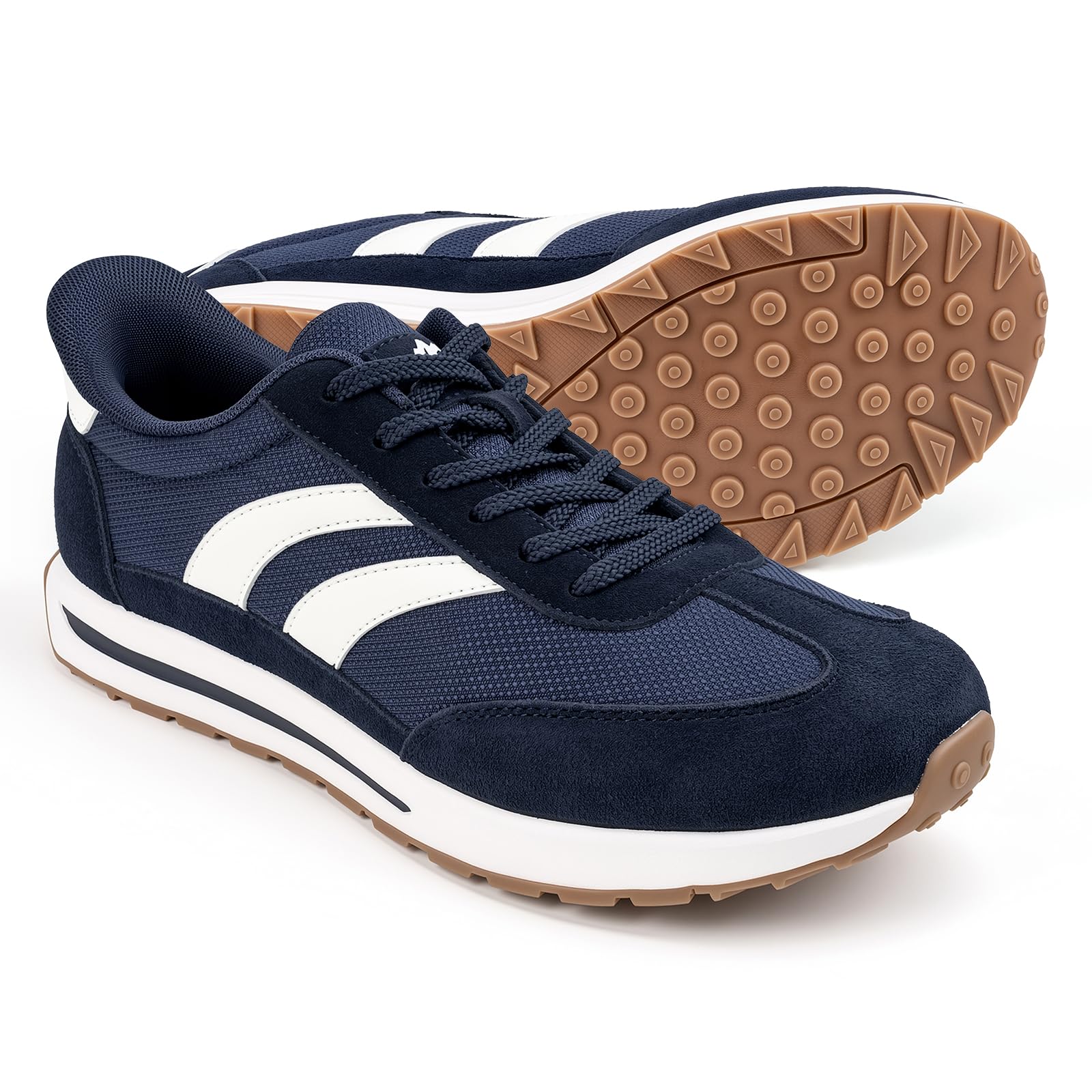 Sosenfer Barefoot Shoes Men - Wide Toe Box Minimalist Sneakers, Hands Free Slip On Zero Drop Cross Trainer, Premium Suede Leather, Non-Slip Lightweight Trail Running Walking Gym