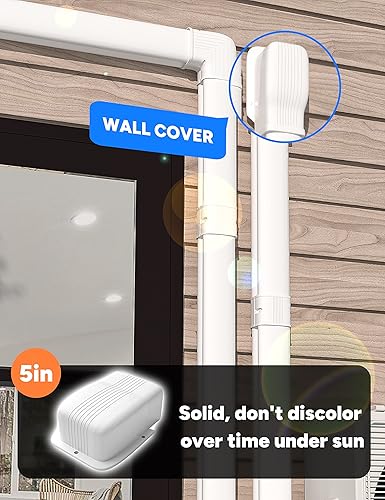 Miniatura 4 de Juego de cubierta de pared de entrada de 5 pulgadas, accesorios para aires acondicionados sin conductos y bombas de calor, PP decorativo mejorado, a