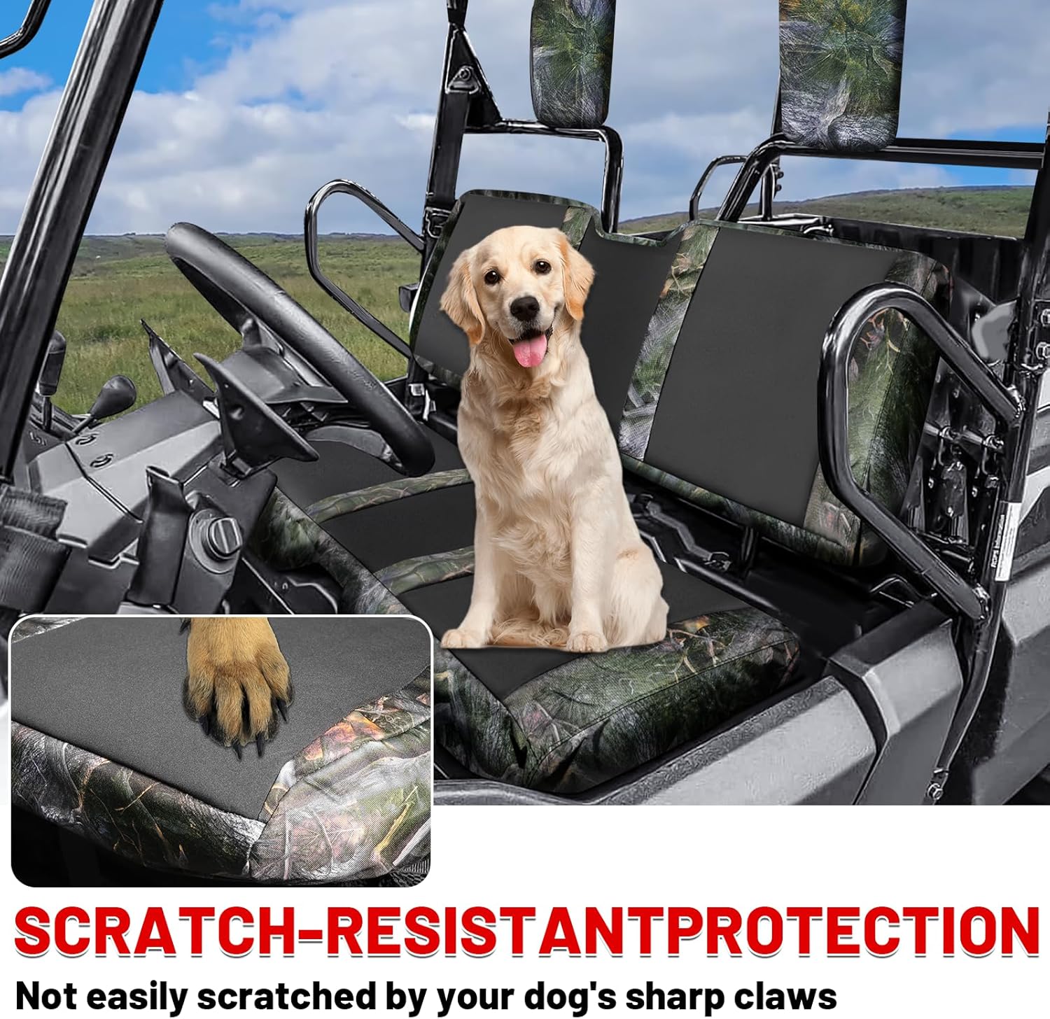 StarknightMT Pioneer Seat Cover Upgraded Neoprene Bench Cover Compatible with Pioneer 700 700-4 2014-2025 Anti-Scratch,Anti-UV,Non-Slip,Sweatproof All-Weather Protection Accessories