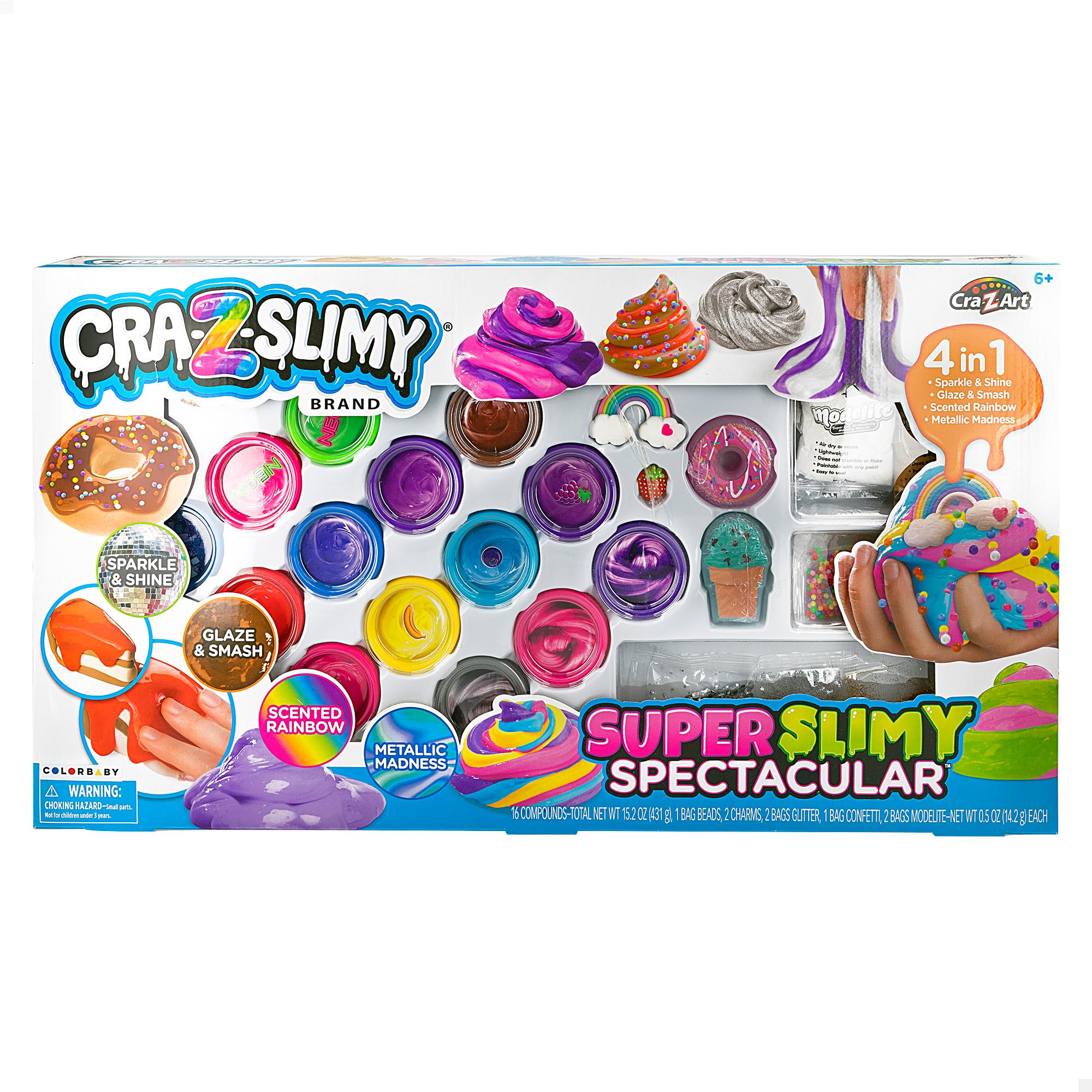 ColorBaby CRA-Z-Art - Set Super Slimy, Pack 14 Botes Slime de