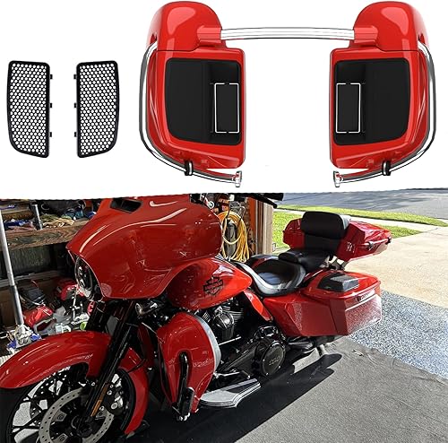 Miniatura 93 de Moto Onfire River Rock Gray (brillante) carenados inferiores aptos para H-D Touring Street Road King Glide FLTR 2014-2023, kits de calentadores