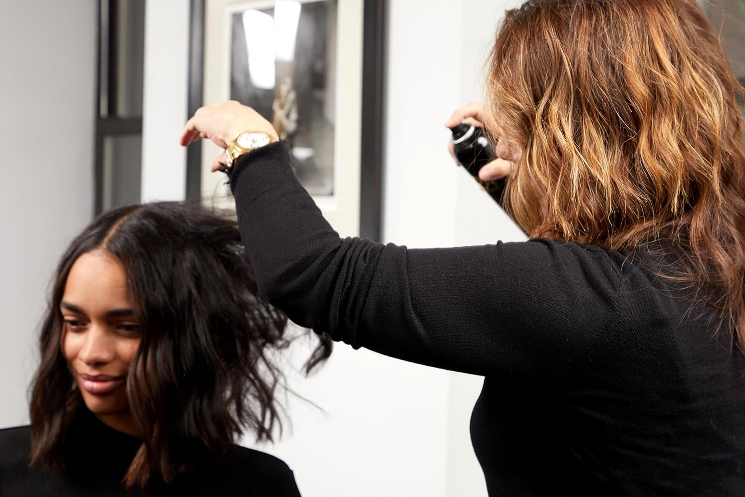 SALLY HERSHBERGER 24K Volumizing Dry Shampoo and Large Round Brush - Texturizing, Gold Infused Spray for Clean, Refreshed Hair - Paraben and Sulfate Free - Smoothing Barrel Hair Brush - 2 pc