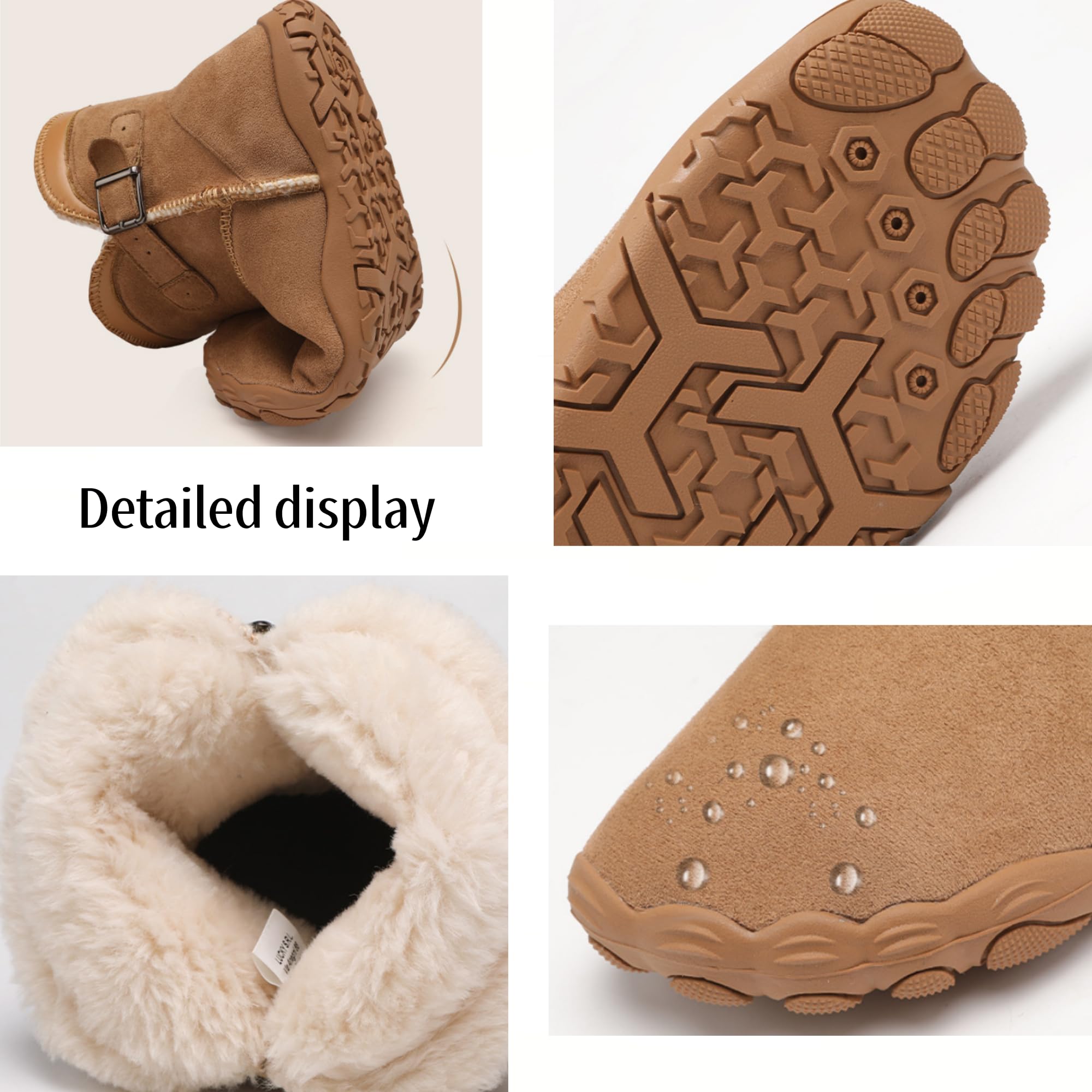 Damen-Barfuß-Schneestiefel Winter Barfußschuhe Damen Warm Gefüttert Winterschuhe Rutschfest,Gr.35-41