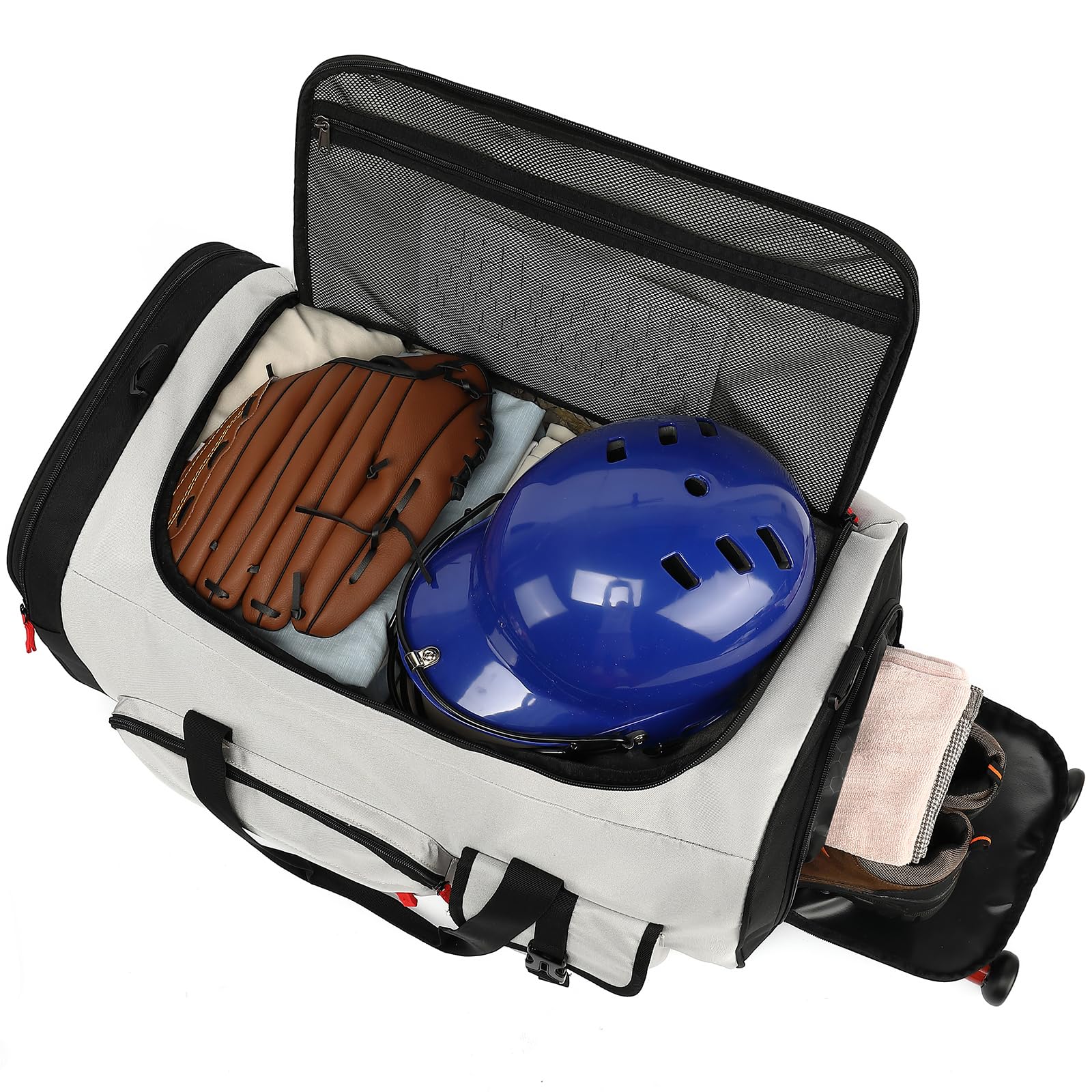 TUGUAN Borsone da baseball e softball di grande capacità con scomparto per scarpe, zaino portatile per adulti, allenatori e squadre, capacità 65 l, per attrezzatura e attrezzatura