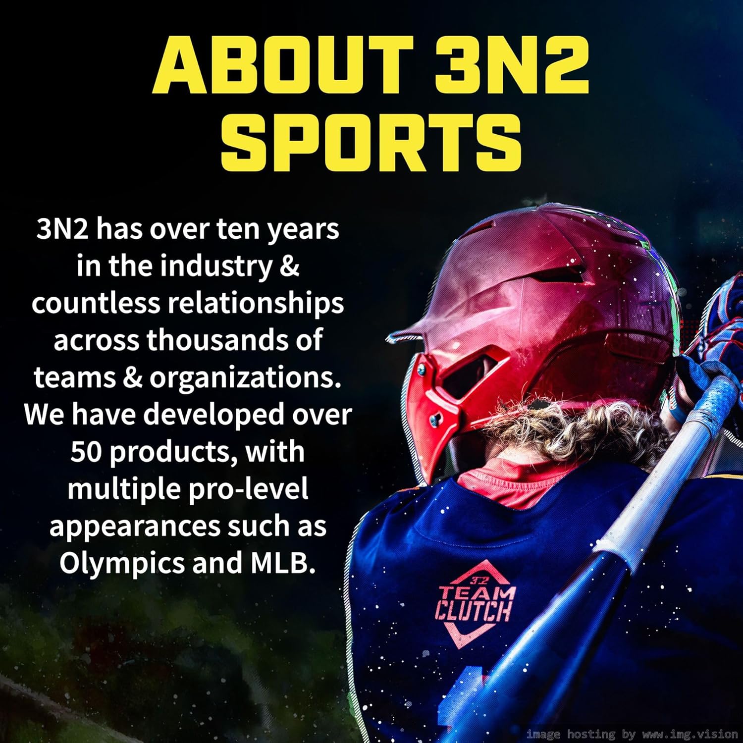 3N2 Pro Clutch Baseball Helmet - Ventilated High-Impact Shell, Moisture-Wicking Padding - Matte (Black, Red, Navy, Blue or White)