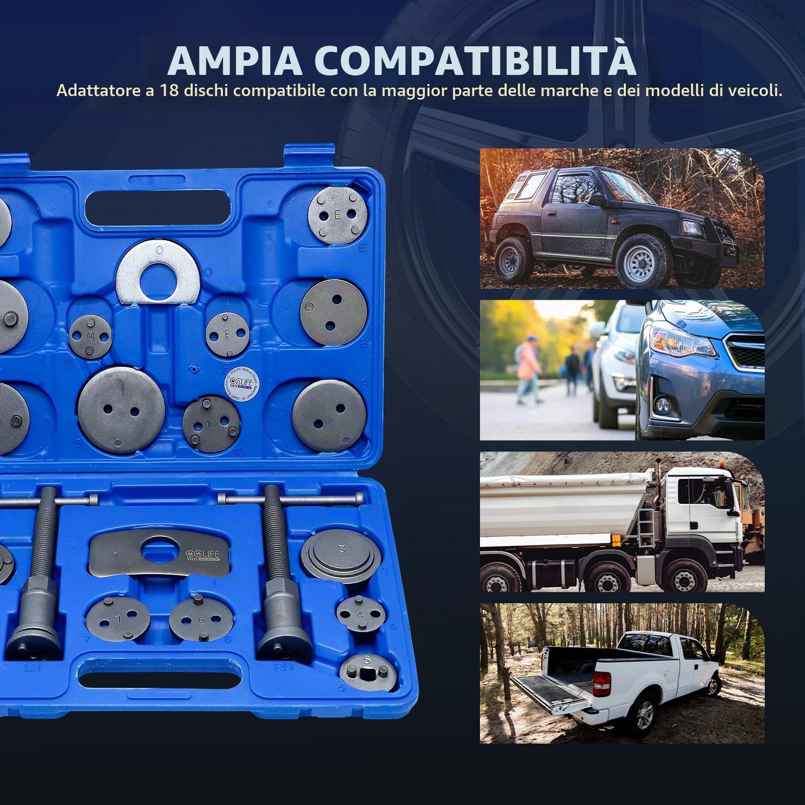 CCLIFE 22 Pezzi Set di Ripristino Pistone del Freno Arretratore Pistoncini Universale