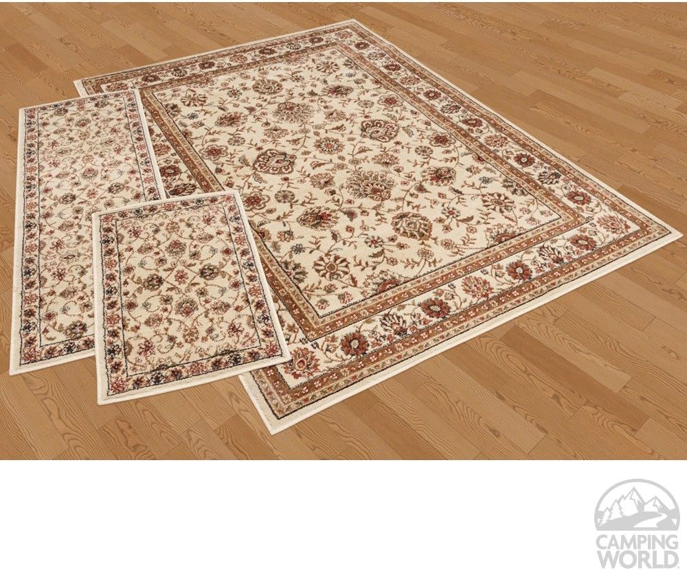 Elegance Collection Rug 3 Piece, Ivory 5142 Home & Kitchen