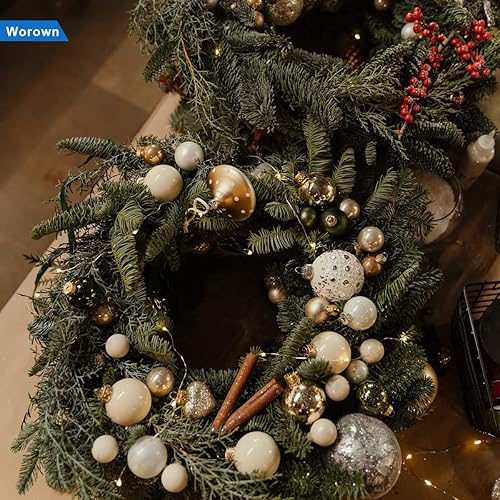 Vista 11 de Worown 6 coronas de vid naturales de 6 pulgadas, corona de rama de vid, corona de ratán para manualidades de Navidad, colgar en la pared