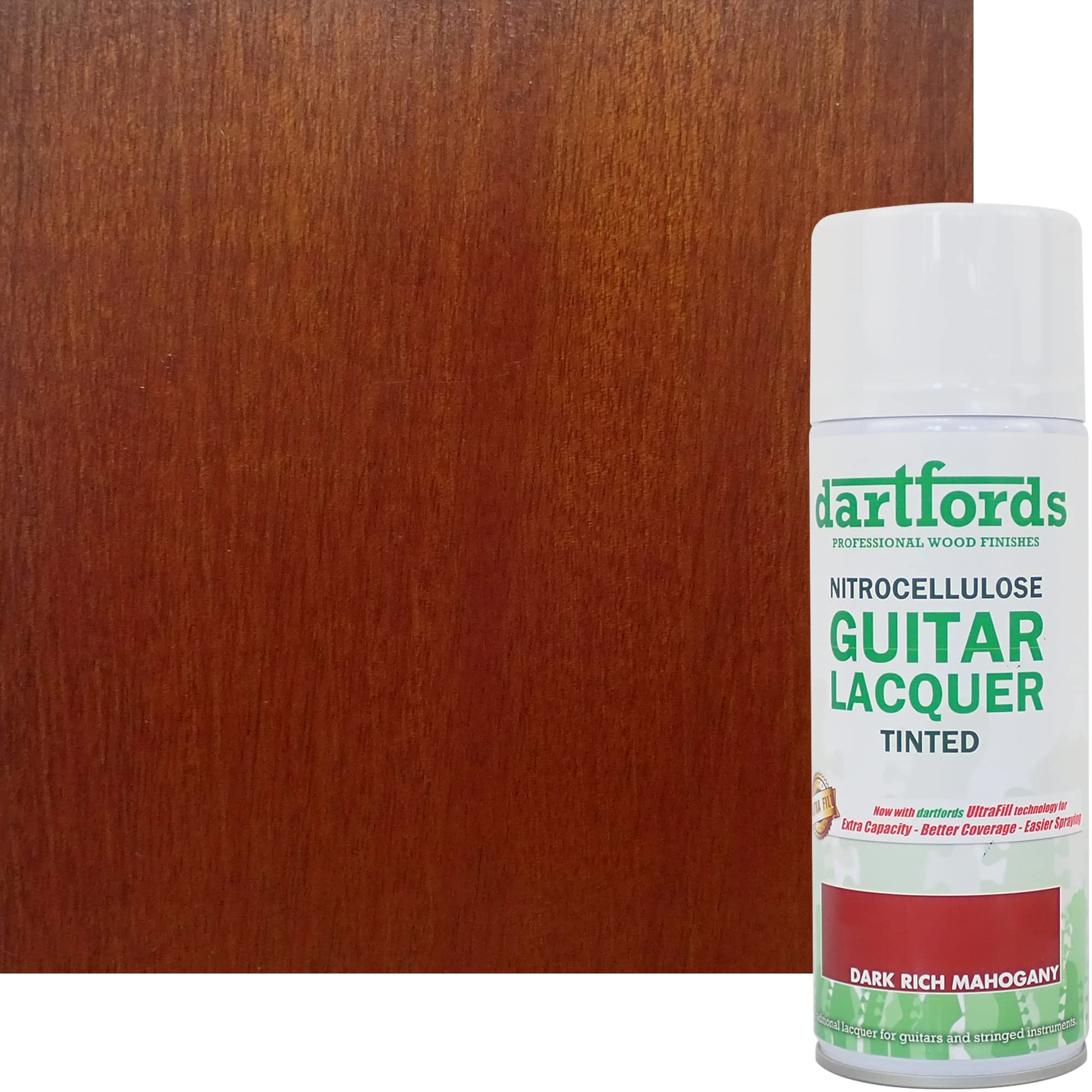 Dartfords Dark Rich Mahogany Nitrocellulose Guitar Lacquer - 400Ml Aerosol