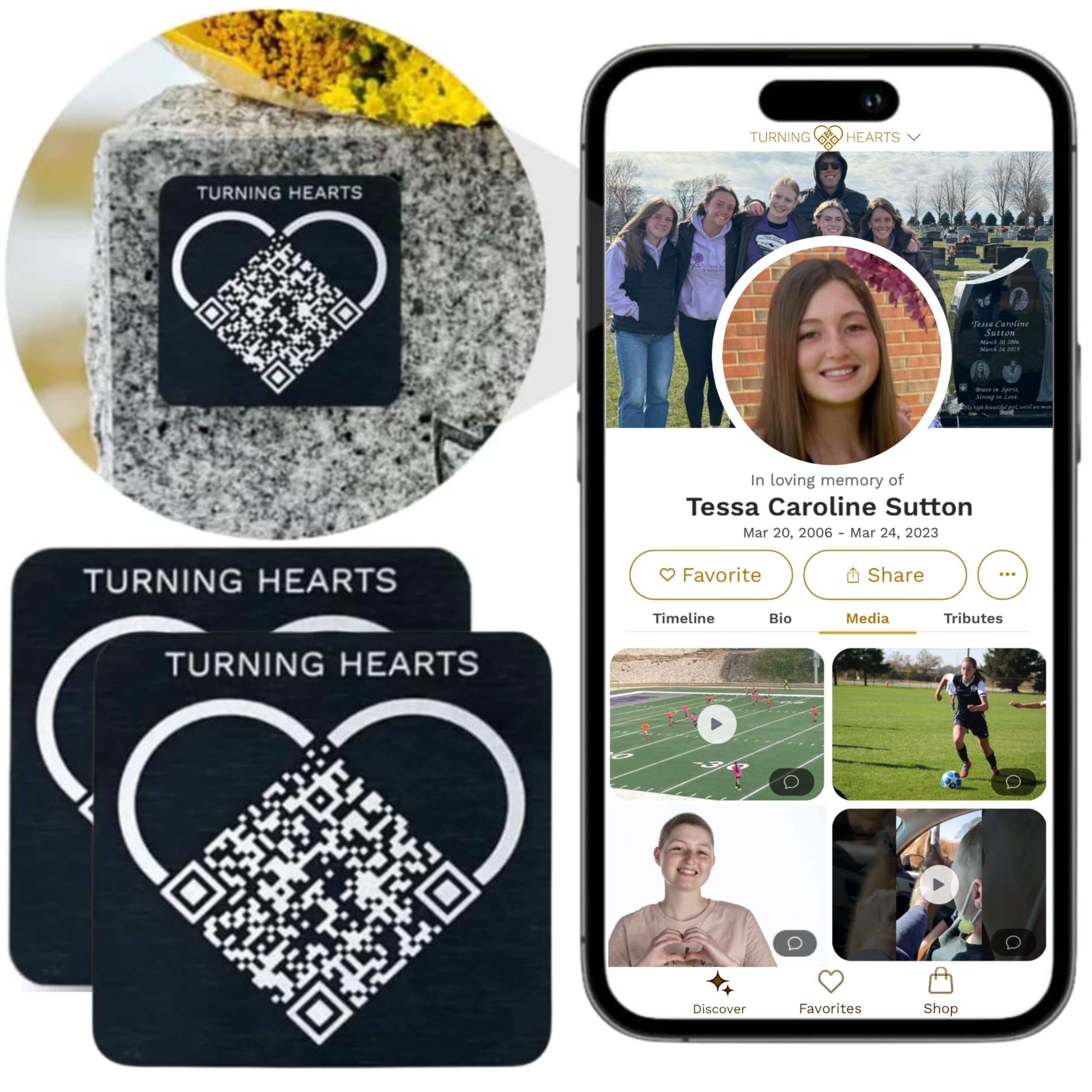 Buy Grave Medallion and Memorial page, Scan QR Code Plaque to View