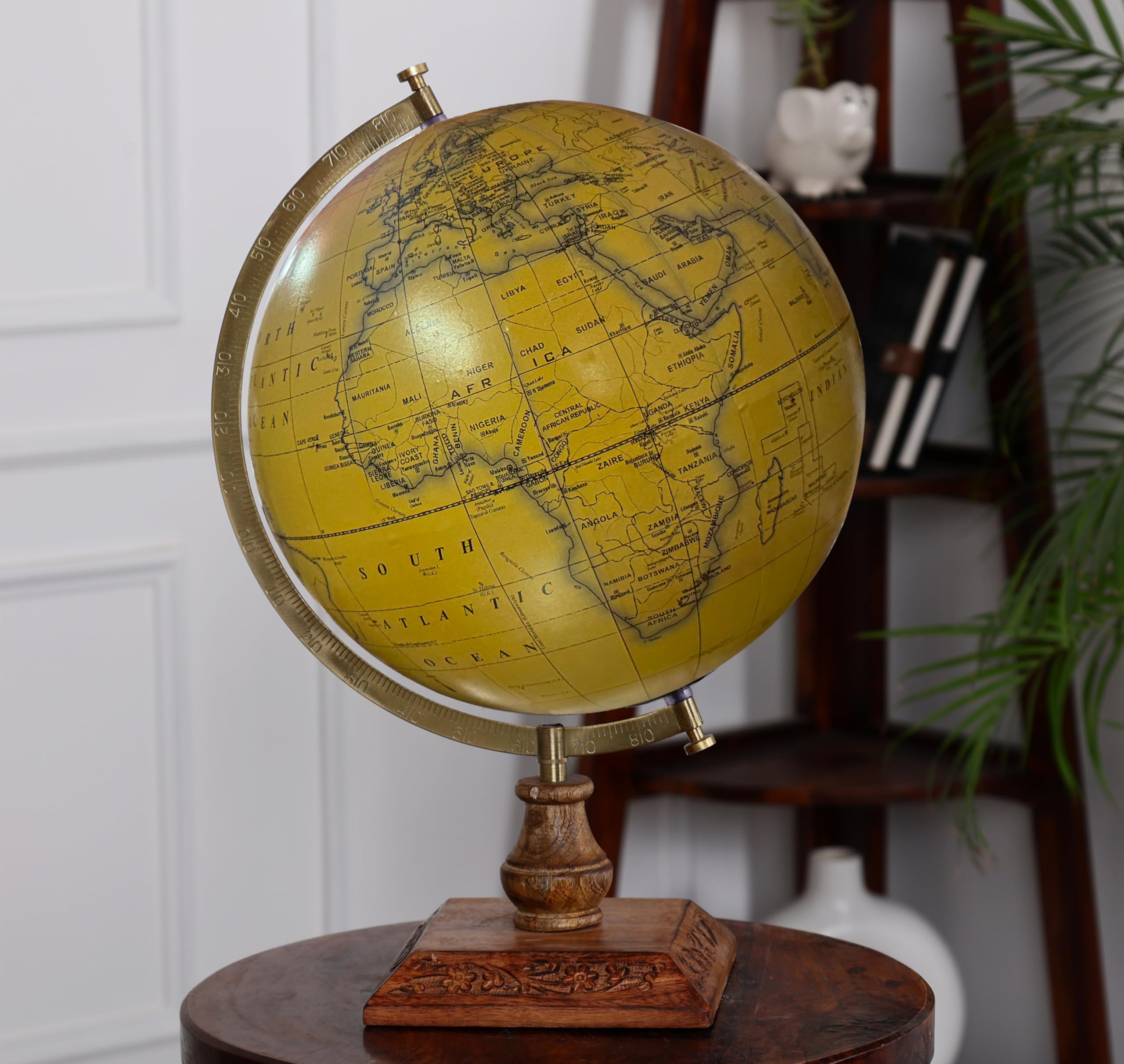 Cosmic globe Exports Rotating World Globe 12 Inch with Metal Arc and Wooden Stand for Show pieces for Home Décor, Office Decor and Decorations items, Birthday, Party Gifts and Anniversary.